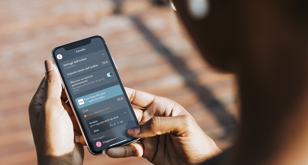 Schermata che mostra come installare un'opzione sull'applicazione SNCF Connect